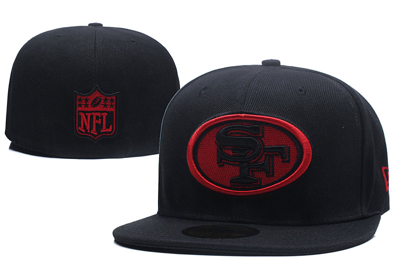 NFL San Francisco 49ers Team Logo Black Red Adjustable Hat  