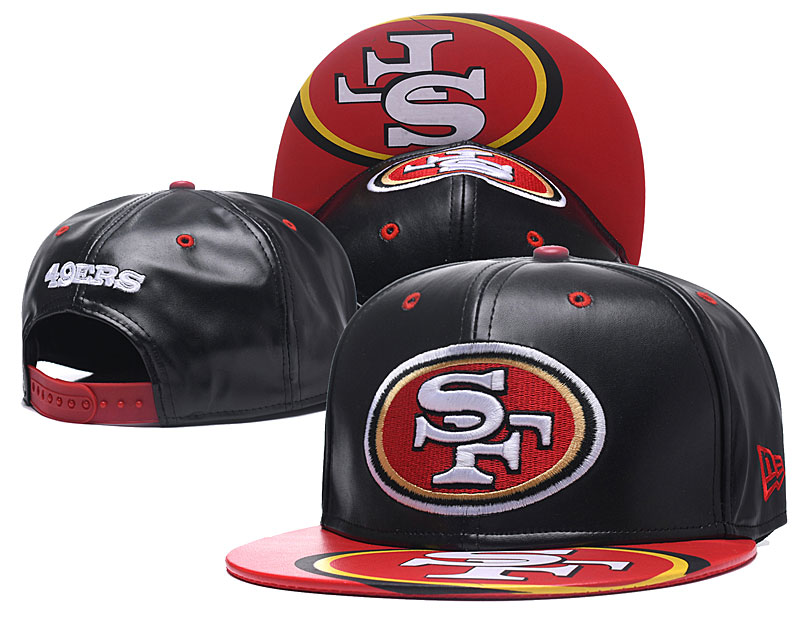 NFL San Francisco 49ers Team Logo Black Red Adjustable Hat 0