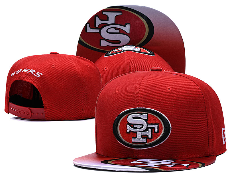 NFL San Francisco 49ers Team Logo Black Red Adjustable Hat 2