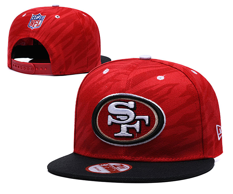 NFL San Francisco 49ers Team Logo Black Red Adjustable Hat