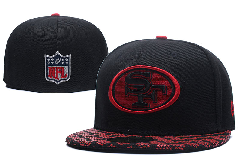 NFL San Francisco 49ers Team Logo Black Red Adjustable Hat