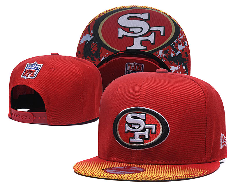 NFL San Francisco 49ers Team Logo Black Red Adjustable Hat