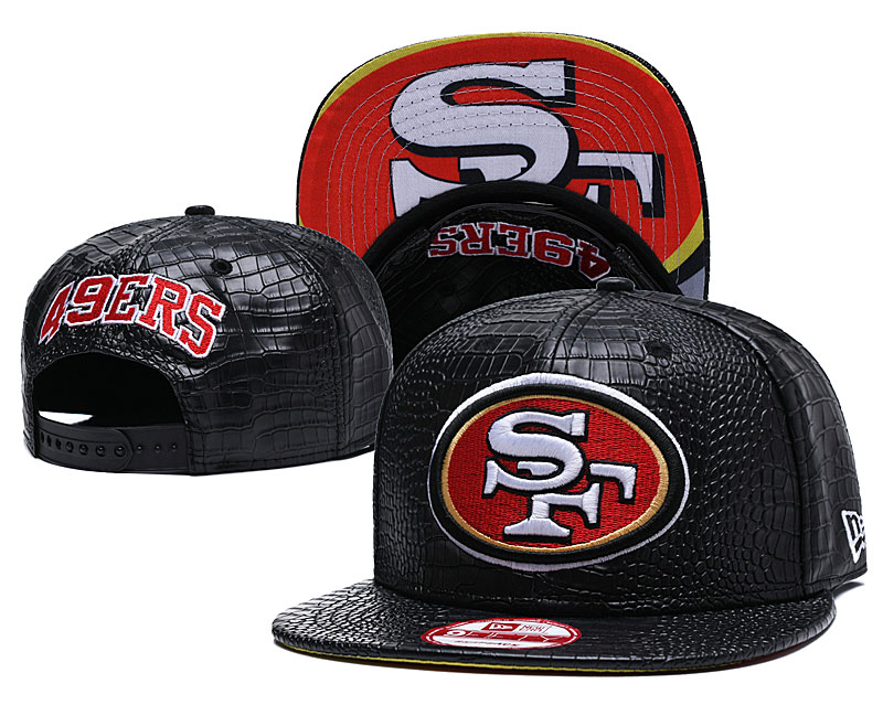 NFL San Francisco 49ers Team Logo Black Red Adjustable Hat YD NFL San Francisco 49ers Team Logo Black Red Adjustable Hat YD
