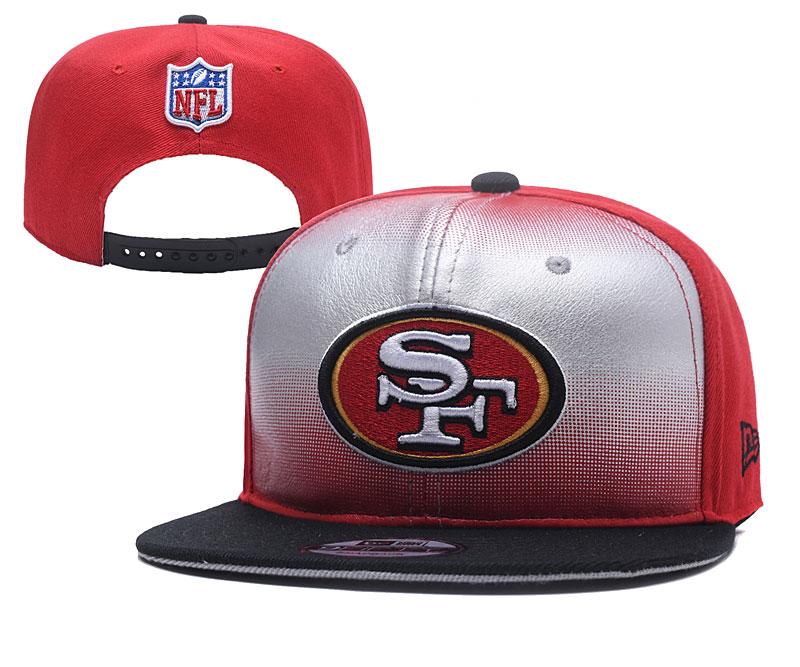 NFL San Francisco 49ers Team Logo Red Silver Adjustable Hat YD