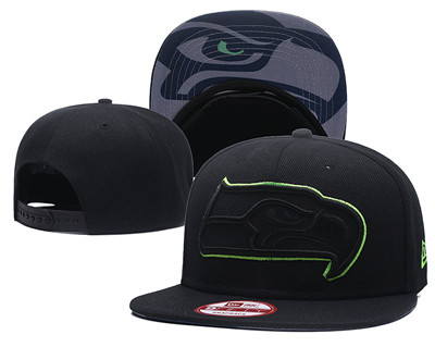 NFL Seattle Seahawks Team Logo Black Adjustable Hat GS