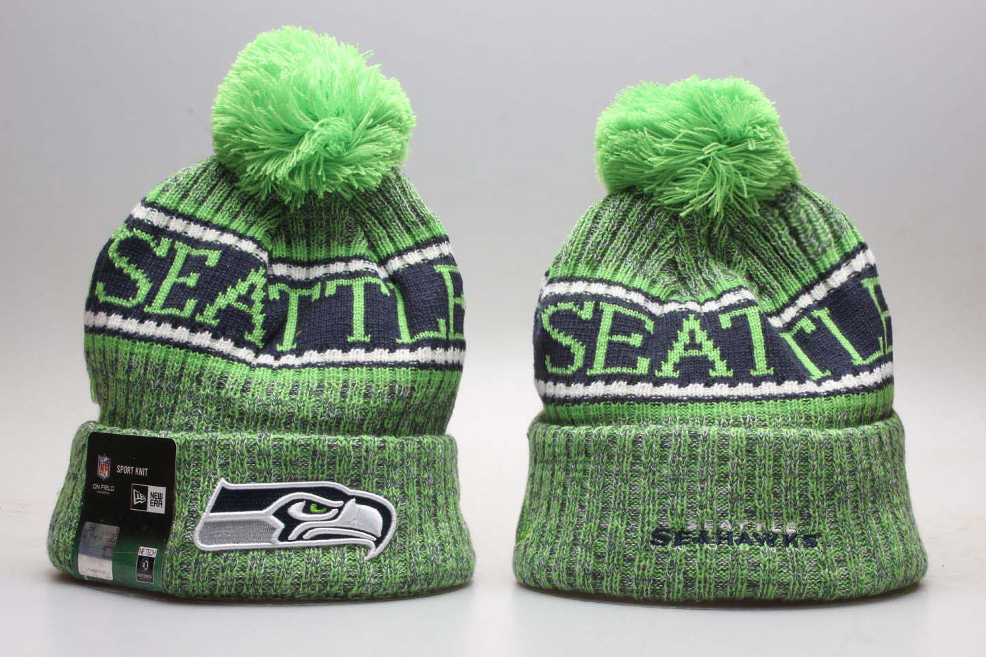 NFL Seattle Seahawks Team Logo Navy Knit Hat