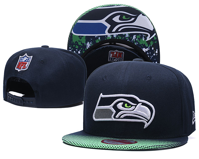 NFL Seattle Seahawks Team Logo Navy Silver Adjustable Hat NFL Seattle Seahawks Team Logo Navy Silver Adjustable Hat