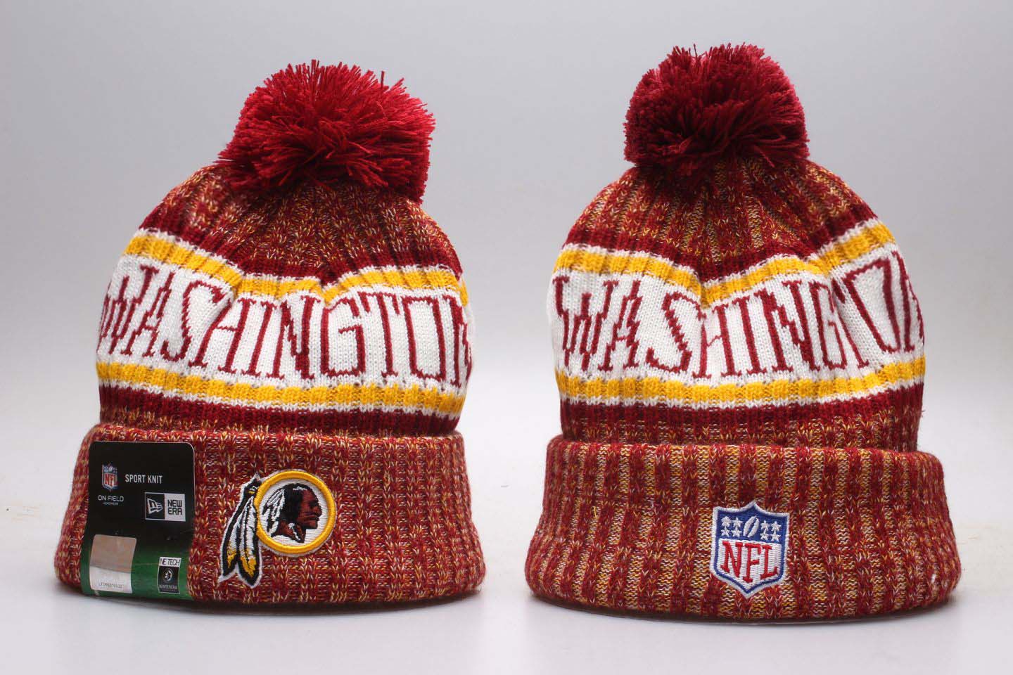 NFL Washington Redskins Team Logo Orange 2017 Sideline Knit Hat 1