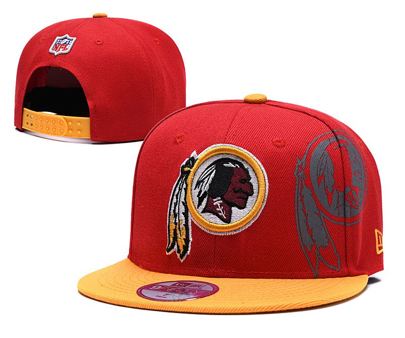 NFL Washington Redskins Team Logo Red Silver Adjustable Hat