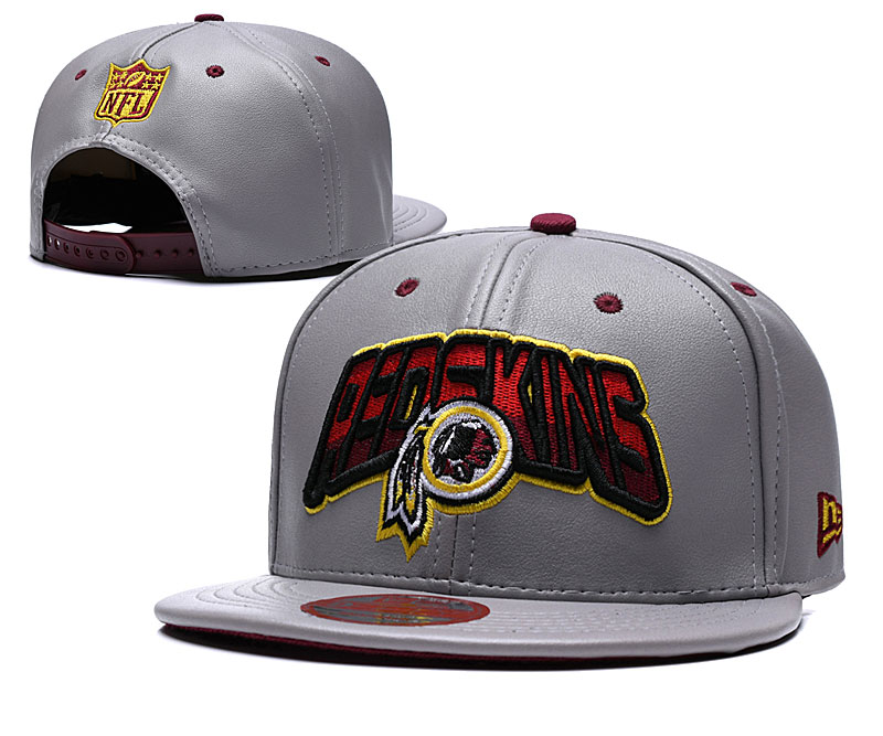 NFL Washington Redskins Team Logo Red Silver Adjustable Hat