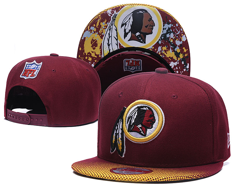 NFL Washington Redskins Team Logo Red Silver Adjustable Hat