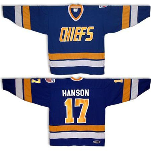 NHL Movie Edtion #HANSON 17 Blue Custom Jersey