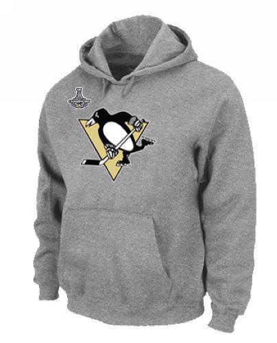 NHL Pittsburgh Penguins Big & Tall Logo Pullover 2016 Stanley Cup Champions Hoodie Grey NHL Pittsburgh Penguins Big & Tall Logo Pullover 2016 Stanley Cup Champions Hoodie Grey
