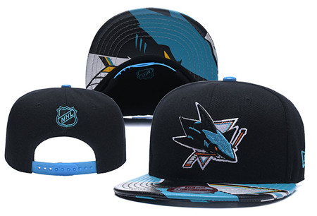 NHL San Jose Sharks Team Logo Black Adjustable Hat