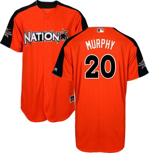 Nationals #20 Daniel Murphy Orange 2017 All-Star National League Stitched Youth MLB Jersey