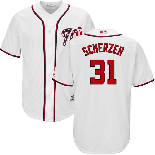 Nationals #31 Max Scherzer White Cool Base Stitched Youth MLB Jersey Nationals #31 Max Scherzer White Cool Base Stitched Youth MLB Jersey