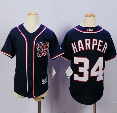 Nationals #34 Bryce Harper Blue Cool Base Stitched Youth MLB Jersey Nationals #34 Bryce Harper Blue Cool Base Stitched Youth MLB Jersey