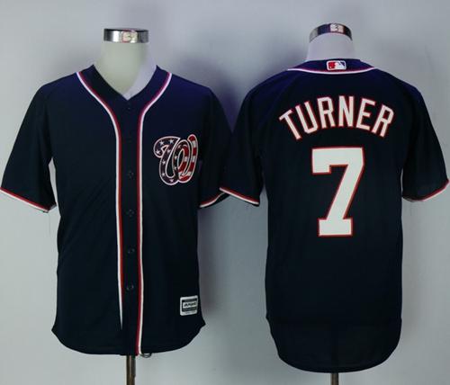 Nationals #7 Trea Turner Navy Blue New Cool Base Stitched MLB Jersey Nationals #7 Trea Turner Navy Blue New Cool Base Stitched MLB Jersey