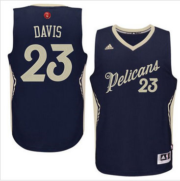 Charlotte Hornets #23 Anthony Davis Navy 2015-2016 Christmas Day Stitched NBA Jersey