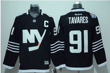 New York Islanders #91 John Tavares Black Alternate Stitched NHL Jersey New York Islanders #91 John Tavares Black Alternate Stitched NHL Jersey