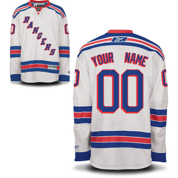 New York Rangers Men's Premier Away Custom Reebok Jersey White