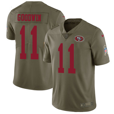 Nike 49ers #11 Marquise Goodwin Olive Men's Stitched NFL Limited 2017 Salute To Service Jersey Nike 49ers #11 Marquise Goodwin Olive Men's Stitched NFL Limited 2017 Salute To Service Jersey