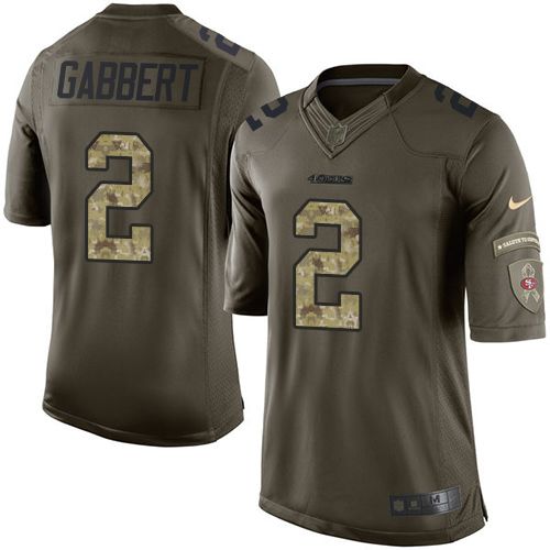 Nike 49ers #2 Blaine Gabbert Green Men's Stitched NFL Limited Salute to Service Jersey Nike 49ers #2 Blaine Gabbert Green Men's Stitched NFL Limited Salute to Service Jersey