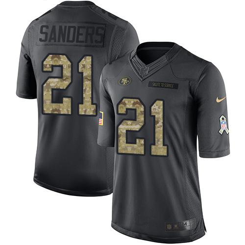 Nike 49ers #21 Deion Sanders Black Men's Stitched NFL Limited 2016 Salute to Service Jersey Nike 49ers #21 Deion Sanders Black Men's Stitched NFL Limited 2016 Salute to Service Jersey
