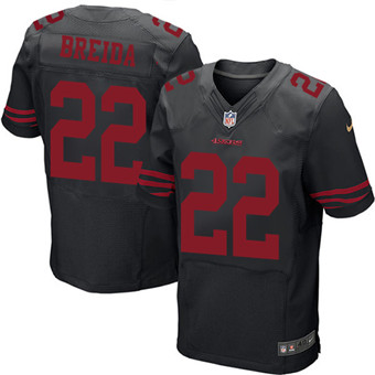 Nike 49ers #22 Matt Breida Black Alternate Men's Stitched NFL Elite Jersey Nike 49ers #22 Matt Breida Black Alternate Men's Stitched NFL Elite Jersey