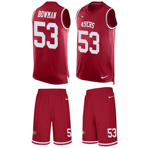 Nike 49ers #53 NaVorro Bowman Red Team Color Men's Stitched NFL Limited Tank Top Suit Jersey Nike 49ers #53 NaVorro Bowman Red Team Color Men's Stitched NFL Limited Tank Top Suit Jersey