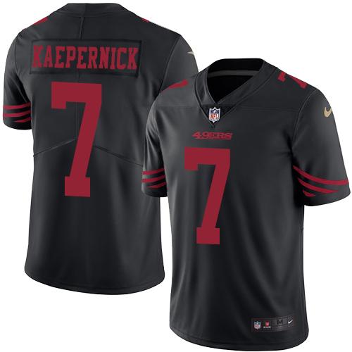 Nike 49ers #7 Colin Kaepernick Black Men's Stitched NFL Limited Rush Jersey Nike 49ers #7 Colin Kaepernick Black Men's Stitched NFL Limited Rush Jersey