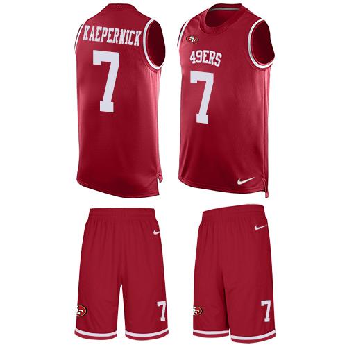 Nike 49ers #7 Colin Kaepernick Red Team Color Men's Stitched NFL Limited Tank Top Suit Jersey Nike 49ers #7 Colin Kaepernick Red Team Color Men's Stitched NFL Limited Tank Top Suit Jersey