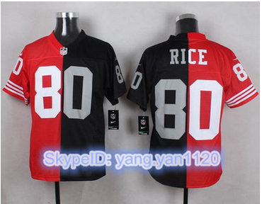 Nike 49ers #80 Jerry Rice RedBlack Two Tone Oakland Raiders Men's Stitched NFL Jersey