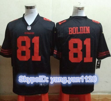 Nike 49ers #81 Anquan Boldin Black Alternate Men's Stitched NFL Game Jersey
