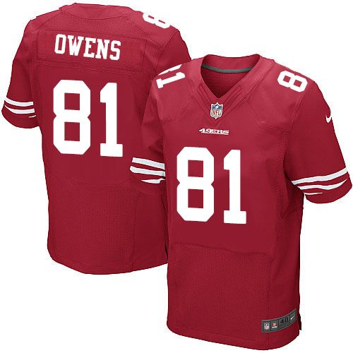 Nike 49ers #81 Terrell Owens Red Team Color Men's Stitched NFL Elite Jersey Nike 49ers #81 Terrell Owens Red Team Color Men's Stitched NFL Elite Jersey