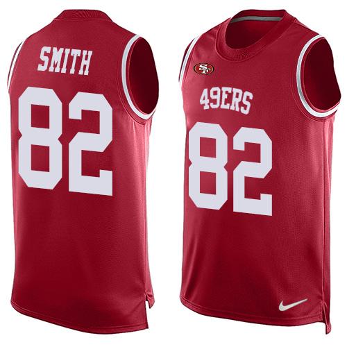 Nike 49ers #82 Torrey Smith Red Team Color Men's Stitched NFL Limited Tank Top Jersey Nike 49ers #82 Torrey Smith Red Team Color Men's Stitched NFL Limited Tank Top Jersey