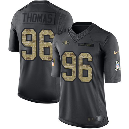 Nike 49ers #96 Solomon Thomas Black Men's Stitched NFL Limited 2016 Salute to Service Jersey Nike 49ers #96 Solomon Thomas Black Men's Stitched NFL Limited 2016 Salute to Service Jersey
