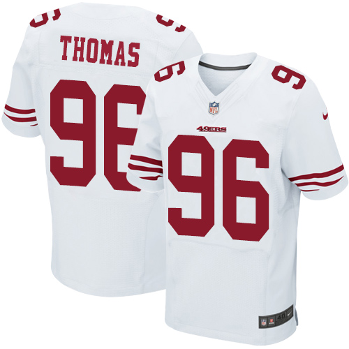Nike 49ers #96 Solomon Thomas White Men's Stitched NFL Elite Jersey