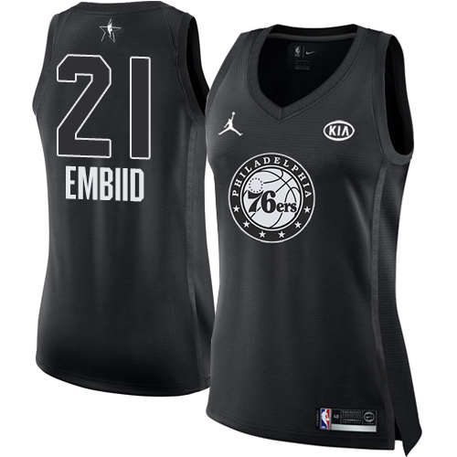 Nike 76ers #21 Joel Embiid Black Women's NBA Jordan Swingman 2018 All-Star Game Jersey Nike 76ers #21 Joel Embiid Black Women's NBA Jordan Swingman 2018 All-Star Game Jersey
