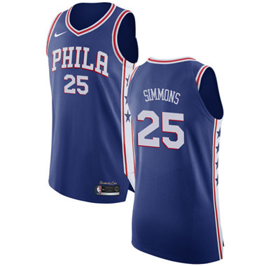 Nike 76ers #25 Ben Simmons Blue NBA Authentic Jersey