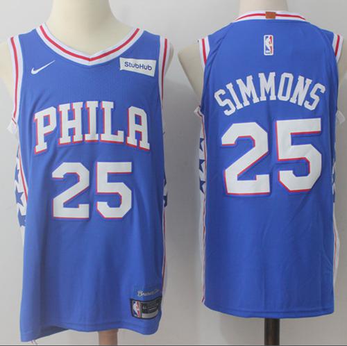 Nike 76ers #25 Ben Simmons Blue Stitched NBA Jersey