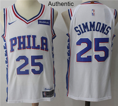 Nike 76ers #25 Ben Simmons White NBA Authentic Jersey