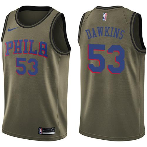 Nike 76ers #53 Darryl Dawkins Green Salute to Service NBA Swingman Jersey Nike 76ers #53 Darryl Dawkins Green Salute to Service NBA Swingman Jersey