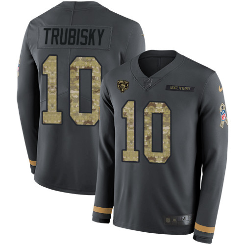Nike Bears #10 Mitchell Trubisky Anthracite Salute to Service Youth