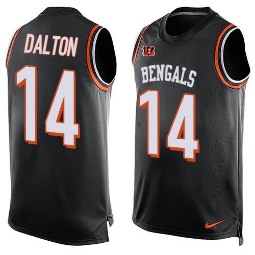 Nike Bengals #14 Andy Dalton Black Team Color Men's Stitched NFL Limited Tank Top Jersey Nike Bengals #14 Andy Dalton Black Team Color Men's Stitched NFL Limited Tank Top Jersey