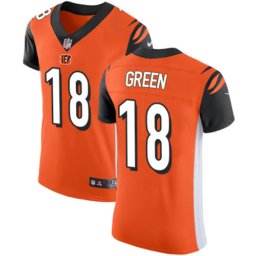 Nike Bengals #18 A.J. Green Orange Alternate Men's Stitched NFL Vapor Untouchable Elite Jersey Nike Bengals #18 A.J. Green Orange Alternate Men's Stitched NFL Vapor Untouchable Elite Jersey