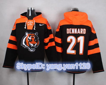 Nike Bengals #21 Darqueze Dennard Black Player Pullover NFL Hoodie Nike Bengals #21 Darqueze Dennard Black Player Pullover NFL Hoodie