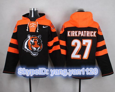 Nike Bengals #27 Dre Kirkpatrick Black Player Pullover NFL Hoodie