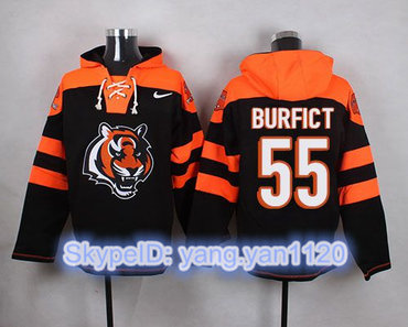 Nike Bengals #55 Vontaze Burfict Black Player Pullover NFL Hoodie Nike Bengals #55 Vontaze Burfict Black Player Pullover NFL Hoodie