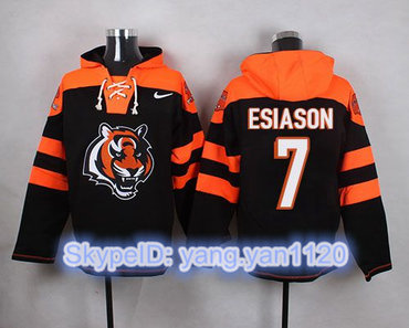 Nike Bengals #7 Boomer Esiason Black Player Pullover NFL Hoodie